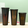 New Large Capacity Colorful Mug Portable Outdoor Travel Coffee Mug Plastic Pp Reusable Coffee Cup with Lid