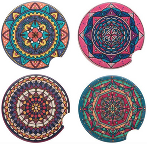 Custom New Trends Mandala Ceramic Coasters High Quality Round Anti-Slip Heat Resistant Beverage Coaster