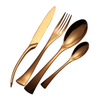 Cathylin royal wedding hotel 18/10 stainless steel gold brushed thai flatware set matte gold plated cutlery 