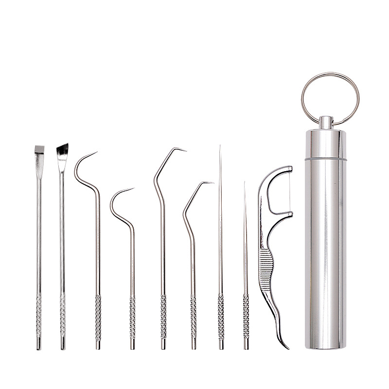 Portable 4 5 7 Pcs Set Metal Stainless Steel 304 Storage Box Toothpick Holder For Outdoor