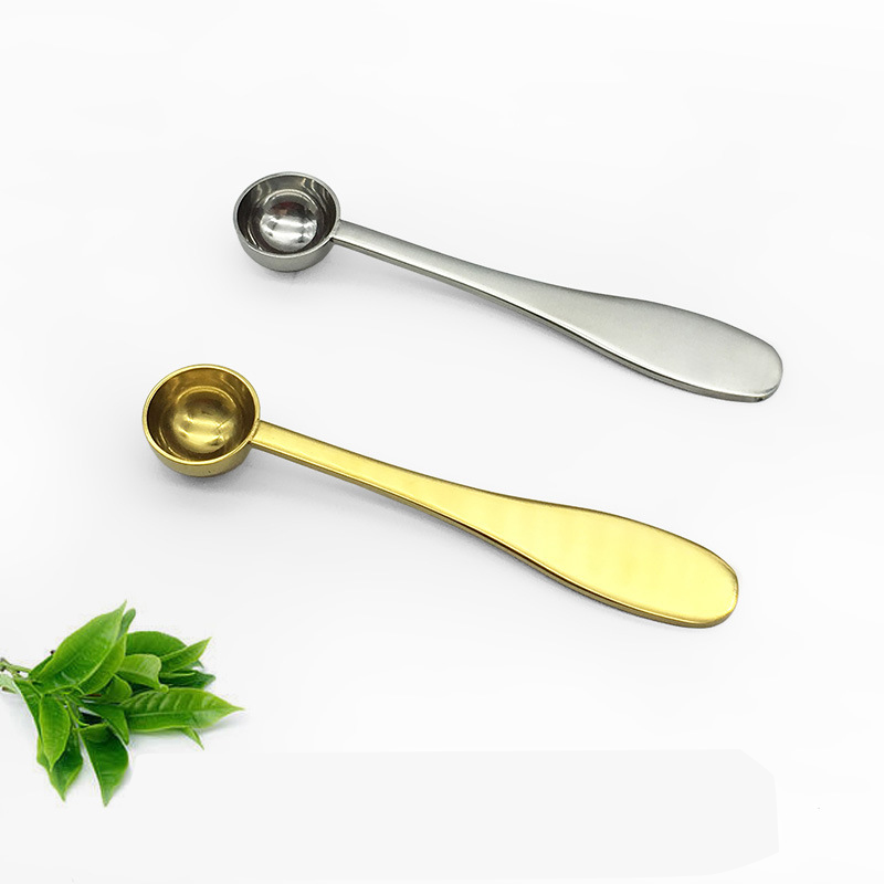 Small mini silver gold meta long handle spoon stainless steel 304 measuring scoop for coffee