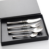 Luxury 4pcs Spoon Fork Knife Flatware Silver Plated Matte Cutlery Set for Home Restaurant