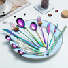 11 Piece Pcs Silverware Spoon Fork Knife Flatware Gold Stainless Steel Cutlery for Gift