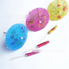 Mini Drinks Cocktail Cake Decoration Disposable Bamboo Wooden Toothpicks with Umbrella for Gift Souvenir