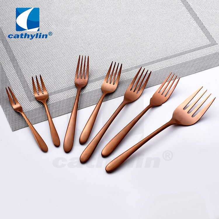 Cathylin 5pcs luxury gift flatware 18/10 stainless steel rose gold plated set wedding cutlery 