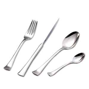 18/10 stainless steel fork spoon knife banquet cutlery set, silver flatware 
