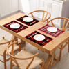 Square Christmas Nordic Cloth Cotton Woven Dining Table Mat Placemat