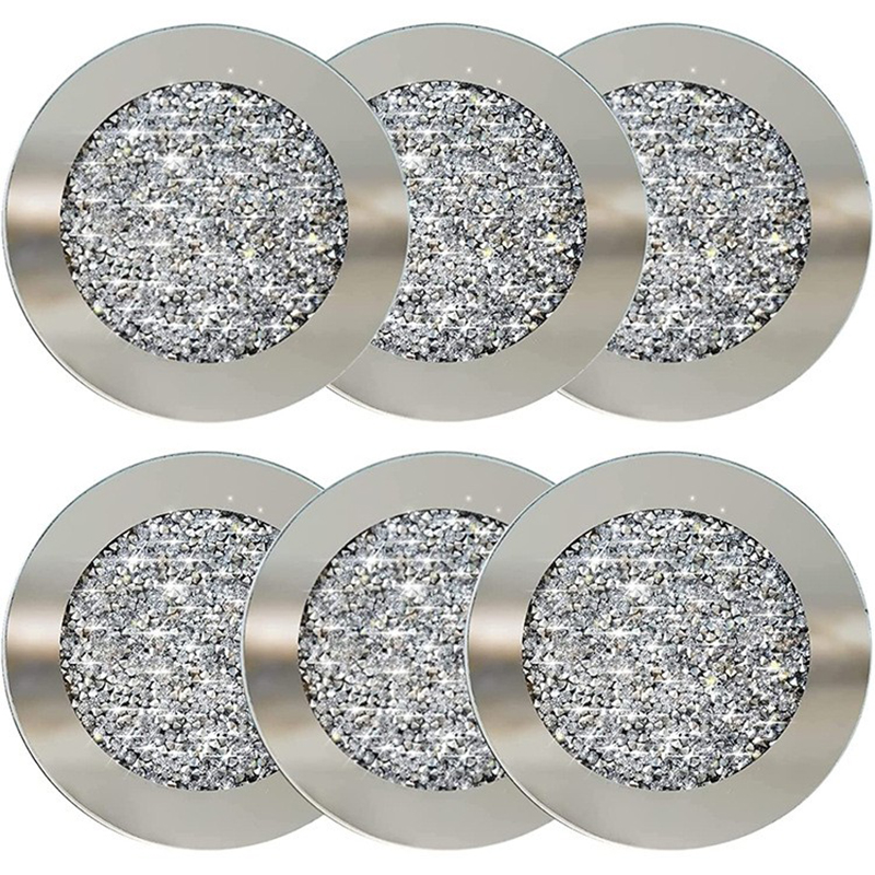 Fabulous Diamond Crushed Glitter Glass Coaster Crystal Coasters for Drinks