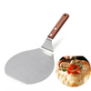 Baking Flip Server Stainless Steel Pizza Peel Paddle Flip Pizza Shovel Set with Hang Bamboo Wooden Handle