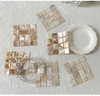 High Quality Natural Shell Square Cup Pad Personalized Non-slip Barware Coaster Foldable Anti-dirty Beach Coasters