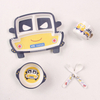 Bamboo Fiber Kids Dinnerware Set Cartoon Pattern Dinner Plates
