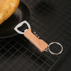 Air Pump Wine Beer Bottle Jar Corkscrew Bamboo Wood Opener with Keychain