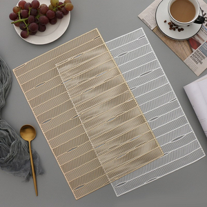 Rectangle Design Table Mats Pvc Plastic Modern Placemat Nordic Style Non-slip Placemat Heat Insulation Dining Table Place Mat