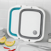 2 in 1 Plastic Folding Multifunction Foldable Collapsible Chopping Cutting Board with Wash Basin Basket Tub for Kitchen