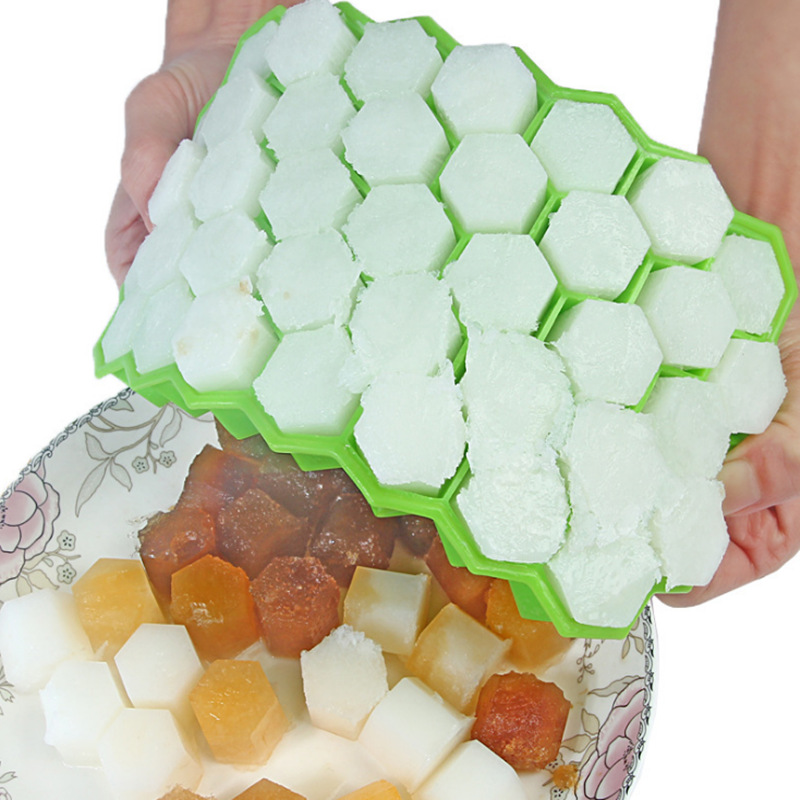 Hexagon Honeycomb Storage Container Mold Silicone Ice Cube Trays with Lid