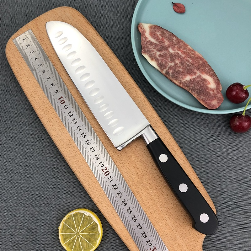 Cheap Block Utensil Black Wood Handle Stand Blank Blade Stainless Steel Steak Chef Knife Set for Home And Kitchen
