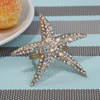 Wholesale Diamond Crystal Starfish Metal Mesh Gold Silver Plated Zinc Alloy Napkin Ring for Wedding Table Ribbon Gifts