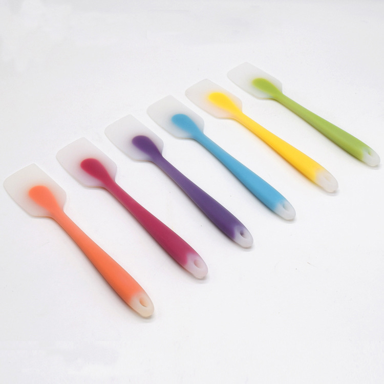Translucent custom logo colorful kitchen cooking utensils mixing colored baking silicon spatula with design