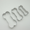 Wholesale LFGB 3pcs food grade cute stainless steel metal corgi dog bone shapes cookie cutter set