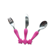Baby Cutlery Set Stainless Steel Flatware Set with Plastic Handle