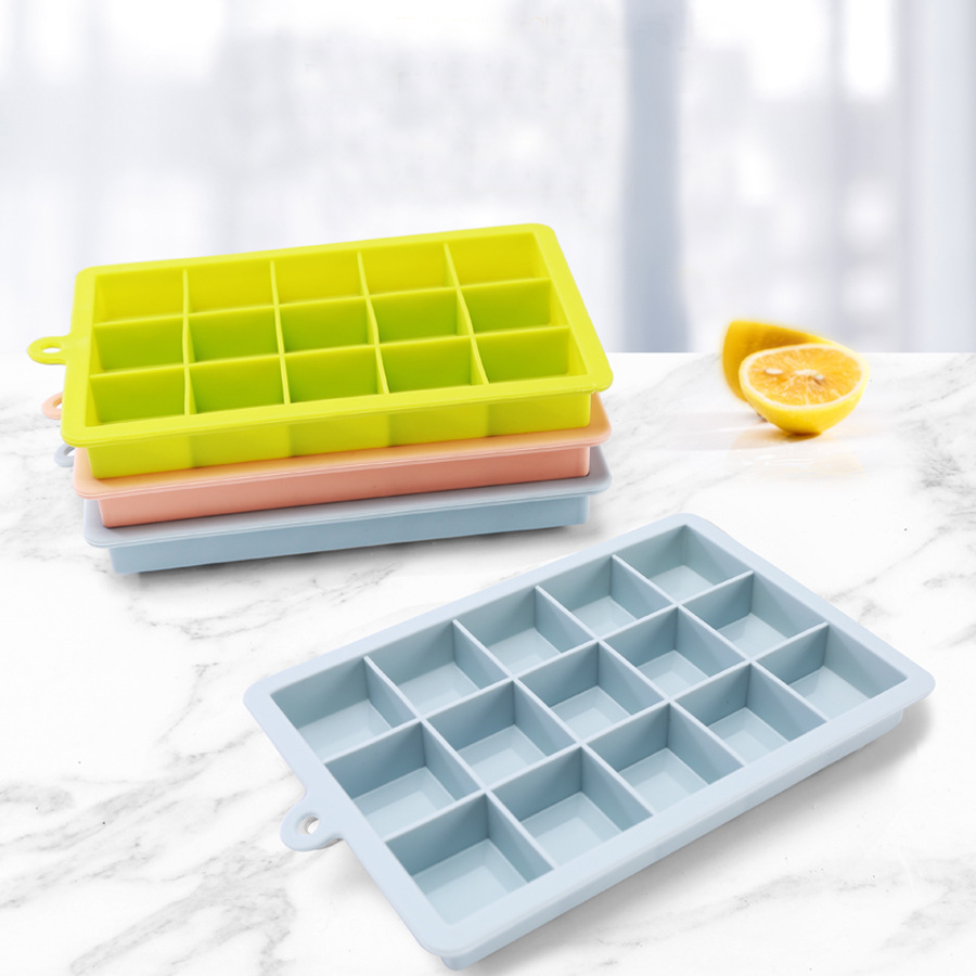 37 Cavity Hexagon Honeycomb Storage Container Ice Mold & Big Large Silicone Ice Cube Trays with Removable Lid