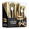 Disposable Flatware Silverware Gold Ps Plastic Spoons Forks Knives Cutlery