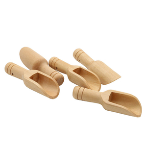 Small Bamboo Wood Candy Buffet Spoon Measuring Mini Scoops for Bath Salts