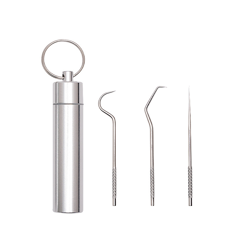 Portable 4 5 7 Pcs Set Metal Stainless Steel 304 Storage Box Toothpick Holder For Outdoor