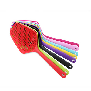 Black Plastic Large Polypropylene Draining Slotted Spoon Bar Ice Cube Shovel Nylon Strainer Scoop Colander Filter Hole Utensils