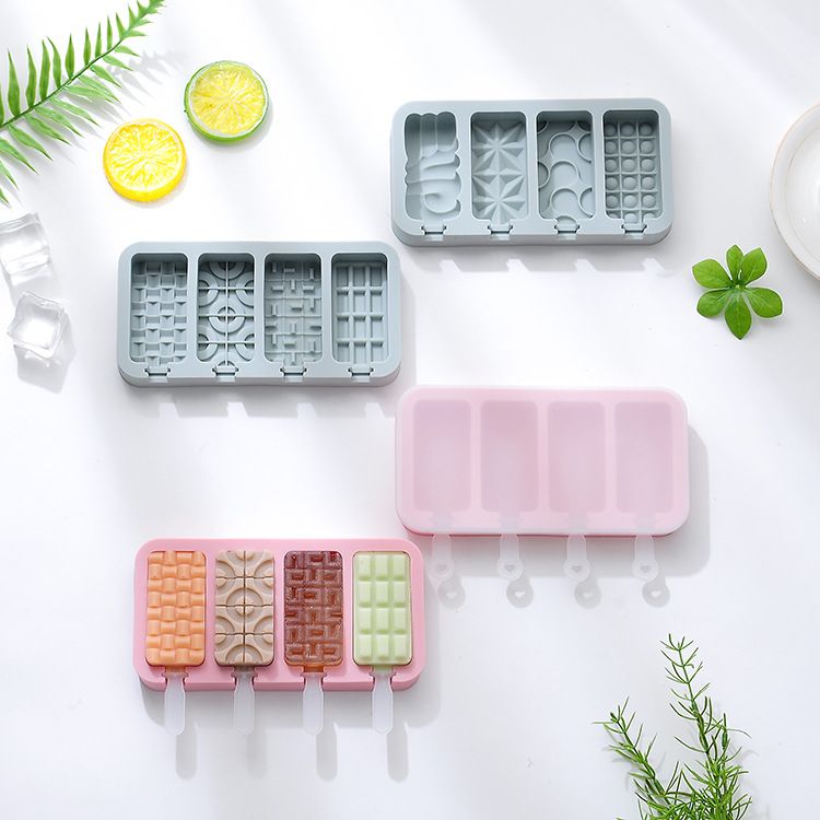 Cute Baking Tools Silicone Ice Cream Maker Mold Popsicle Mould Novelty Silicon Ice Pop Mold with Lid for Kids