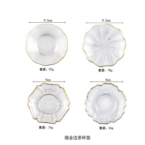 Sublimation in Bulk Wedding Hotel Wine Plain Blank Clear Floral Engraved Glass Coaster with Picture Photo