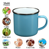 500ml Wholesale Bulk Custom Sublimation Blank Blue And White Camping Cup Stainless Steel Ceramic Enamel Coffee Mug