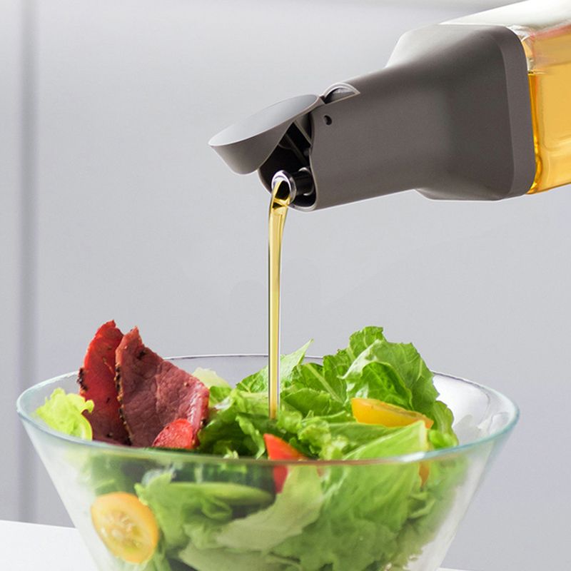 Bulk 500 Ml Auto Flip Clear Glass Sauce and Vinegar Plastic Bottle Olive Oil Dispenser for Kitchen Oil Cooking